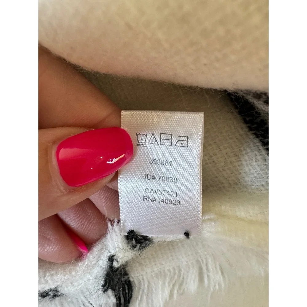 Loft Plaid Blanket‎ Scarf Women OS White Fringed Soft Wrap Travel Quiet Luxury